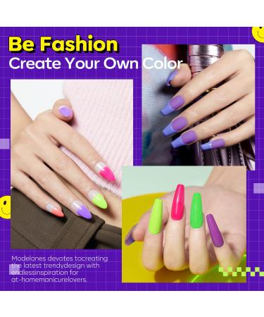 Modelones Neon Gel Nail Polish Set - 6 Vibrant Colors for Summer Manicure - Buy Online on GoSupps.com
