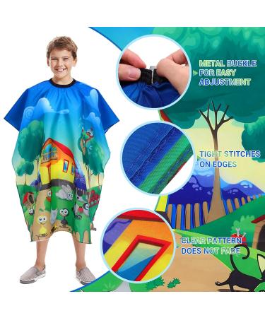 Minkissy Child Haircut Cape - Cartoon Print Salon Apron for Kids | Hairdressing Cape for Boys & Girls - Blue - Buy Online on GoSupps.com