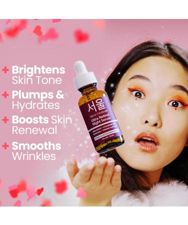 SeoulCeuticals  Korean Retinol Night Serum for Face - Aloe vera - 1 Fl Oz. - Buy Online on GoSupps.com