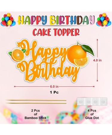 Seyal Orange Happy Birthday Cake Topper - Buy Online on GoSupps.com