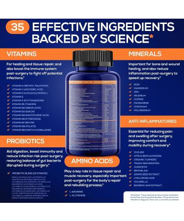 Della Advanced Healing Surgery Recovery Supplement - 35X Effective Ingredients - Supports Post-Surgery Wound Care & Scar Treatment - Buy Online on GoSupps.com