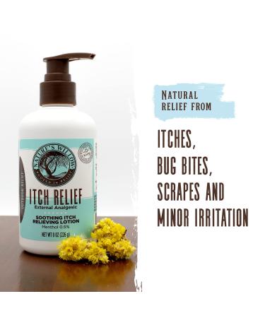 Natures Willow Itch Relief Lotion  External Analgesic  Natural Soothing Itch Relieving Lotion Made with White Willow Bark (the Godfather of Aspirin) + Essential Oils for Itch & Pain, 8 oz.