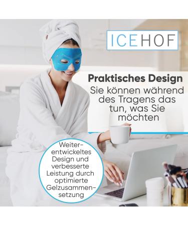 ICEHOF Eye Cooling Mask - Gel Eye Mask for Migraine Relief - Comfortable Upper Material with Storage Bag - Effective Forehead to Cheek Cooling Glasses - Buy Online on GoSupps.com