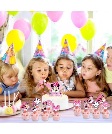 Buy 49-Piece Mini Mouse Cake Decoration Set - Cute Cartoon Topper for Girls' Birthday Parties - Perfect Pink Decor for Cakes - Buy Online on GoSupps.com