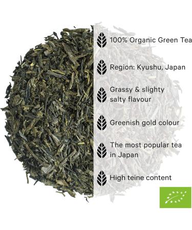 Moya th vert organique Sencha n 21 | 100 g | Th du Japon | Convient aux v g taliens et aux v g tariens | Emball dans un sac refermable 100g Sencha - Buy Online on GoSupps.com