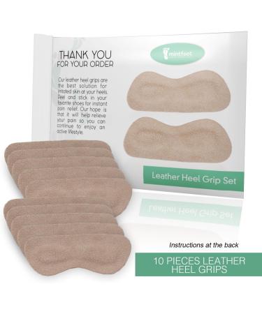 Mintfoot Leather Heel Grips - 10 Pieces - Shoe Liners for Women & Men - Prevent Blisters & Cuts - Buy Online on GoSupps.com