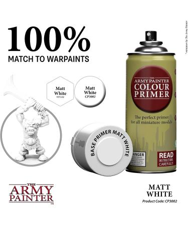 The Army Painter Color Primer Spray Paint - Matt White 400ml - Acrylic Undercoat for Miniatures - Buy Online on GoSupps.com