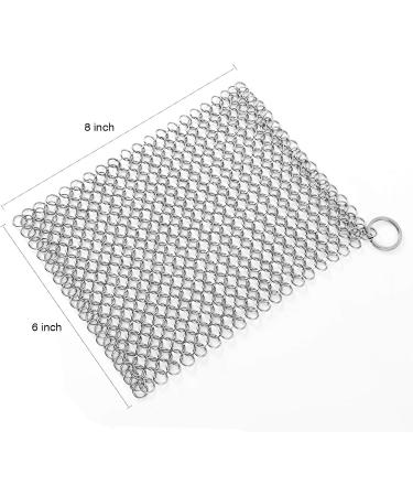 Premium 8x6 Square Cast Iron Cleaner - Stainless Steel Scrubber for Cast Iron Pans - Buy Online on GoSupps.com