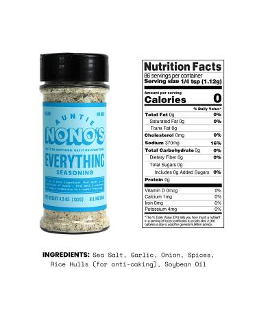 Auntie Nono's Everything Seasoning - Sea Salt, Garlic & Onion Powder - 4.3 oz - Paleo, Vegan & Gluten-Free - Enhance Chicken, Pork Chops, Eggs & Veggies - Buy Online on GoSupps.com