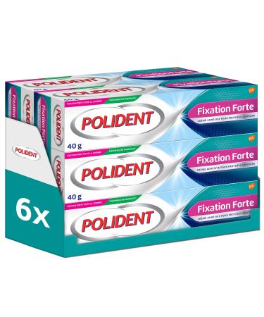 Polident Cr me fixative Forte Toute La Journ e Pour Proth ses Dentaires Partielles ou Compl tes lot de 6x40g