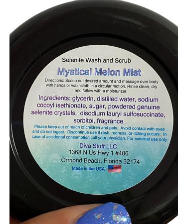 Diva Stuff Whipped Wash/Scrub With Powdered Selenite Gemstone Rid the Mind Body and Soul of Negativity Mystical Melon Mist Scent 4 oz Jar - Buy Online on GoSupps.com