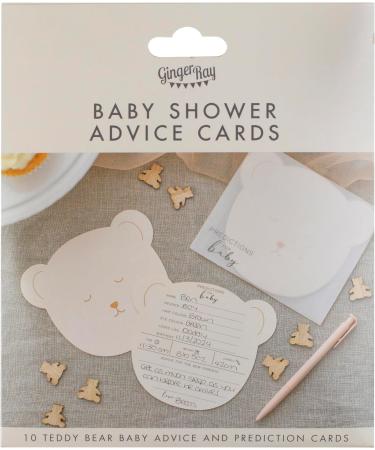 Ginger Ray Teddy Bear Advice & Prediction Cards | Baby Shower Game | 10 Pack Neutral Design - International Shipping - Buy Online on GoSupps.com