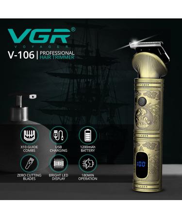 VGR Beard Trimmer for Men Kit - Cordless Hair Clippers - Precision Zero Gap T-Blade - 6-in-1 Grooming Set - Buy Online on GoSupps.com