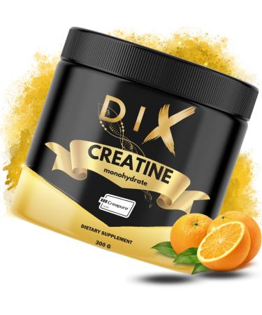 Creatine monohydrate Creapure | Powder | 100% pure | With flavor | Premium quality | Bodybuilding | Strength | 300g | (ORANGE)