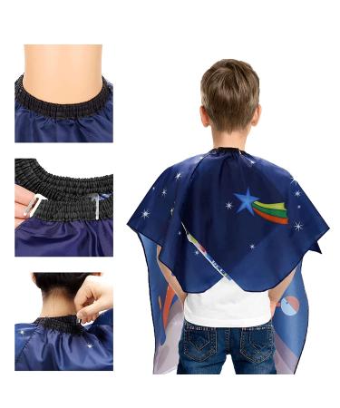 Aethland Kids Haircut Cape - Professional Waterproof Barber Cape for Kids & Adults | Salon Cape Cloak for Hair Stylist | Space Rocket Design - Buy Online on GoSupps.com
