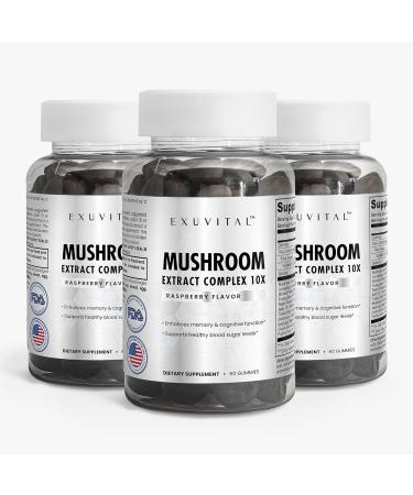 EXUVITAL Mushroom Extract Complex Gummy - Supports Immunity & Energy, Memory and Cognition, Vegan - 60 Count, - Buy Online on GoSupps.com