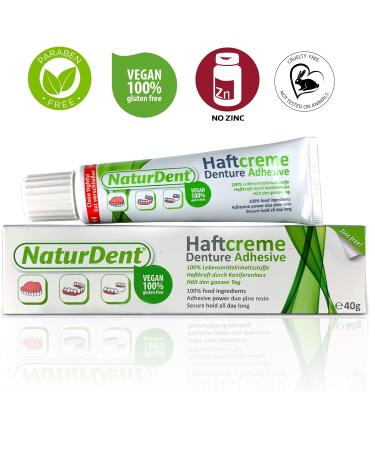 NaturDent Natural Strong Denture Adhesive | Holds Dentures Longer | Zinc and Paraben-Free | Includes Dentu-Care Storage Box - Buy Online on GoSupps.com