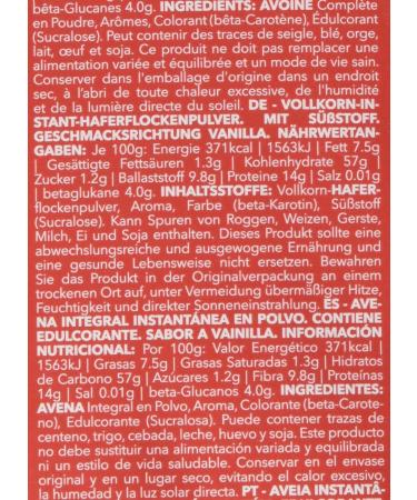 Prozis Avoine Compl te Instantan e en Poudre 1 250 g Vanille C r ales Enrichies de Prot ines et de Glucides de Haute Qualit - Convient pour les V g tarians et V gans - Buy Online on GoSupps.com
