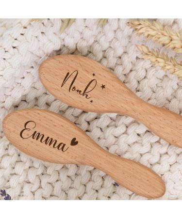 Personalized Baby Brush - Soft Goat Hair & Beech Wood for Newborns | Ideal Infant Care Comb - Buy Online on GoSupps.com