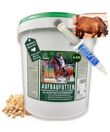 Soybean meal Horse I Dietary Supplement for Musculature Skeleton vitality I Amino Acids Horses Muscle Muscle Soy Protein I Vitamin BE Complex Zinc Biotin Selenium 30 ml 6 kg
