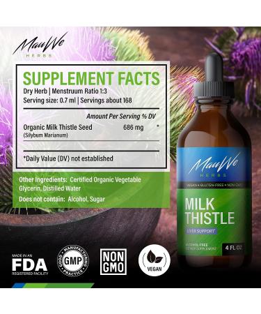 Organic Milk Thistle Liver Detox Drops - 4 fl. Oz - Liver Support Supplement - Buy Online on GoSupps.com