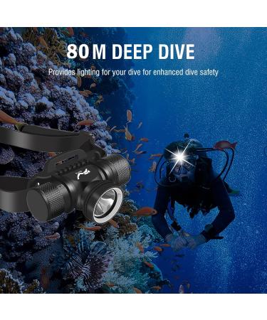 Windfire Scuba Diving Light 5000 Lumen Headlamp | 5 Modes XM-L2 Dive Flashlight | IPX8 Waterproof, 80m Underwater | Safety Snorkeling Light with Charger - Buy Online on GoSupps.com