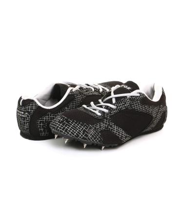 KD VX Track Shoes Athletic Running Shoes Sneakers Sprint Field Racing Spike Shoes with Removable Spike Key 5 Sprint Black
