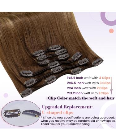 Shop Laavoo Clip-In Hair Extensions - Real Balayage Brown & Ombre Styles | 7-Piece Set #6/8/14 35cm 105g - Buy Online on GoSupps.com
