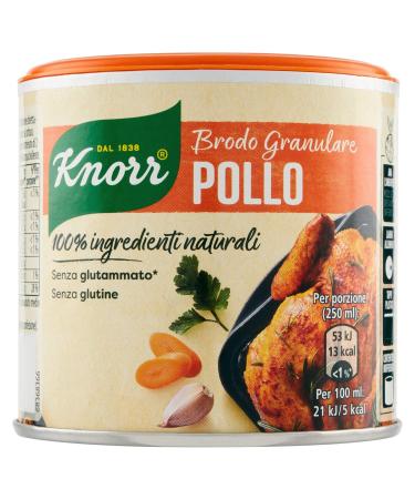 Knorr Knorr Brodo Granulare Pollo 100% Natural Ingredients Chicken granules 135g A delicious addition to your dishes. Gluten-free lactose-free 100% Italian broth 100% natural ingredients