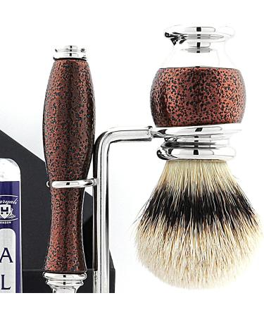 6 Pc Men's Shaving Kit - 5 Edge Razor Silver Tip Badger Brush Stand Soap & Bowl - Perfect Grooming Set for Men | International Shipping Available - Buy Online on GoSupps.com