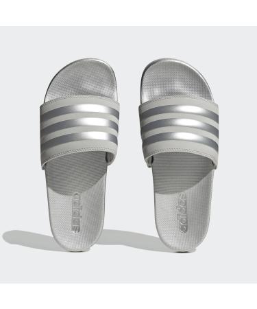 Adidas Women's Adilette Comfort Slides Slippers - Grey Two/Silver Met. - Size 38 EU | International Shipping Available - Buy Online on GoSupps.com