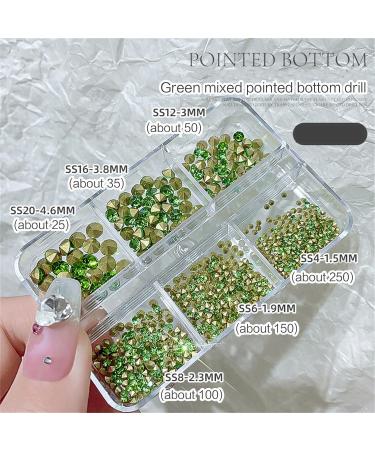 FEIlei Clear Nail Rhinestones 3D Nail Gems Nail Diamonds Pointed Back Nail Stones - Buy Online on GoSupps.com
