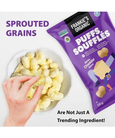 Frankie's Organic White Cheddar Cloud Puffs 120g (Case Of 12) 1.44kg 1.44 kilogram - Buy Online on GoSupps.com