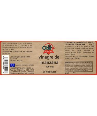 BIODIS Laboratories SL Apple cider vinegar 500 mg 60 capsules packaging 3 hours - Buy Online on GoSupps.com