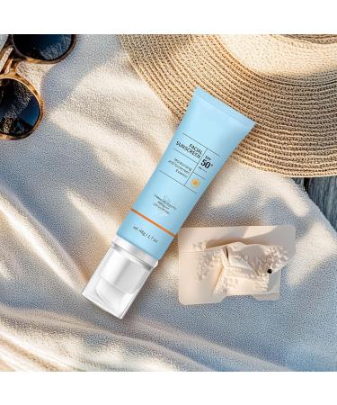 Clear Face Sunscreen SPF 50 Oil-Free Non-Greasy Facial Sunscreen for Sensitive Skin & Acne-Prone Hydration Broad Spectrum UVA/UVB Water-Resistant 80 Min No White Cast Reef-Safe & Vegan (1) - Buy Online on GoSupps.com
