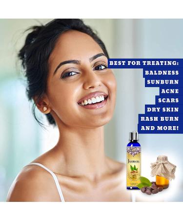 Organic Cold Pressed Jojoba Oil 8 Fl Oz - Bulk Carrier Oil for Beauty, Skin, Hair - Moisturizing & DIY Enhancer for Body Butter - Made in India - Hair Care Products - Buy Online on GoSupps.com