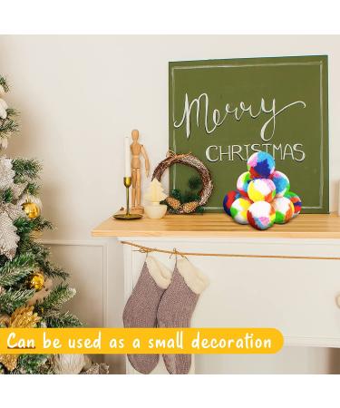 20 Pcs Assorted Color Cat Pom Pom Balls - Small Plush Kitty Toys for Cat and Kitten - 1.6 Inch Diameter - Buy Online on GoSupps.com