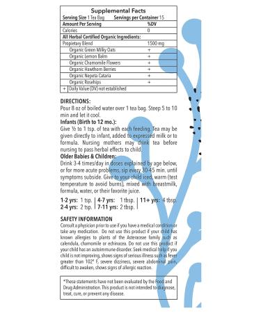 Oomi Baby Teething Relief Herbal Tea - Natural & USDA Organic - 30 Servings - Safe for Infants - Chamomile for Oral Pain Relief - Buy Online on GoSupps.com