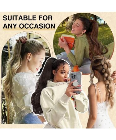 Sofeiyan Long Wavy Drawstring Ponytail Extension 24 Inch Clip in Ponytail Hair Pieces Synthetic Natural Curly Ponytail Hair Extensions Hairpieces for Women Daily Use Off Black - Buy Online on GoSupps.com