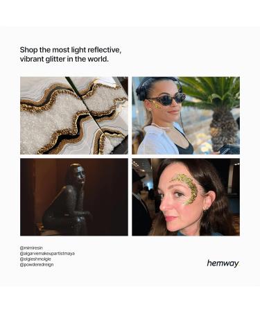 Hemway Premium Ultra Sparkle Glitter - Multi-Purpose Metallic Flake for Arts Crafts Nails & Cosmetics - Gold Holographic Super Chunky (100g) - Buy Online on GoSupps.com