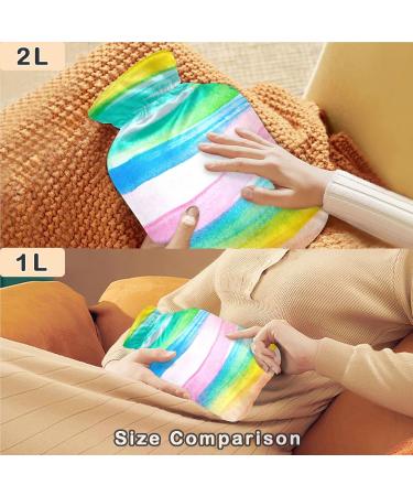 Naanle 1L Watercolor Hot Water Bottle with Cover - Pain Relief & Heat Therapy - Transparent Design for Comfort - Buy Online on GoSupps.com