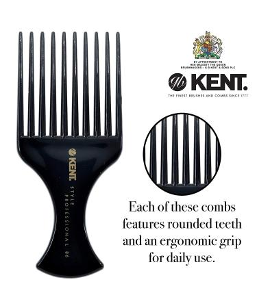Kent SPC86 Salon-Style Hair Pick and Barber Comb for Curly Hair - Afro Parting Comb for Thick Hair - Kent Quality Barber Supplies - Buy Online on GoSupps.com
