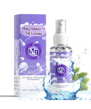 Chamex Magnesium Oil Spray 60Ml 100% Pure Organic Magnesium Oil Spray Skin & Body Extra Strength Magical Magnesium Skin for Feet Sleep Relax Easy to Absorb and Use