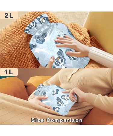 Naanle Cartoon Mermaid Heat Bottle | 1L Hot Water Bottle for Bed & Pain Relief | Heat & Cold Therapy with Transparent Bag - Buy Online on GoSupps.com