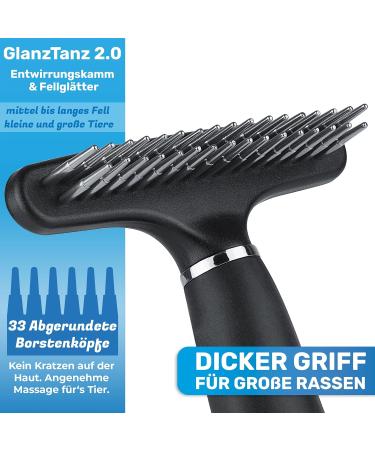Bluepet Gloss Dance Fur Tubular De-Tunnel for Long-Haired Dogs & Cats - High-Quality Knot-Removing Dog Bar with Dual Row Pins & Perfectly Smooth Grooming (2.0 Blue) - Buy Online on GoSupps.com