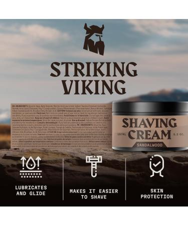 Striking Viking Shaving Cream 5.3 oz - Sensitive Skin Men s Shaving Cream - Sandalwood Scent - Ideal for All Skin Types - International Shipping Available - Buy Online on GoSupps.com