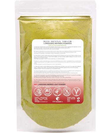 100g Red Henna Lawsonia Inermis Powder - Natural Hair Dye - Buy Online on GoSupps.com