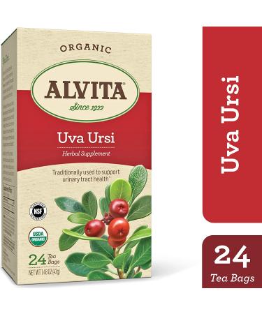 Alvita Organic Uva Ursi Herbal Tea - Premium Quality, Unique Flavor, 24 Tea Bags - Buy Online on GoSupps.com