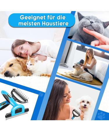 Professional 2-in-1 Cat & Dog Brush - Underwool Brush for Medium & Long Hair | Stainless Steel Comb for Cats & Dogs | International Shipping - Buy Online on GoSupps.com