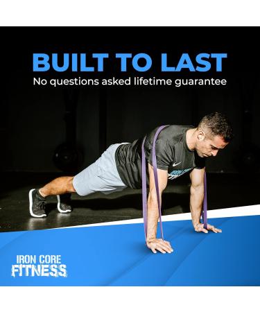 Pull Up Resistance Bands Set for Strength & Flexibility Training by Iron Core Fitness - Includes eBooks & Workout Chart - 4 Set in Purple Black Red Yellow - Buy Online on GoSupps.com